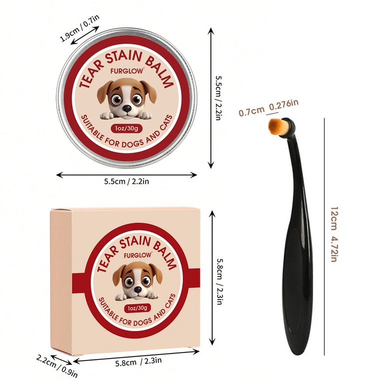 Tear Stain Cleaner for Dogs and Cats Gentle Formula Brush