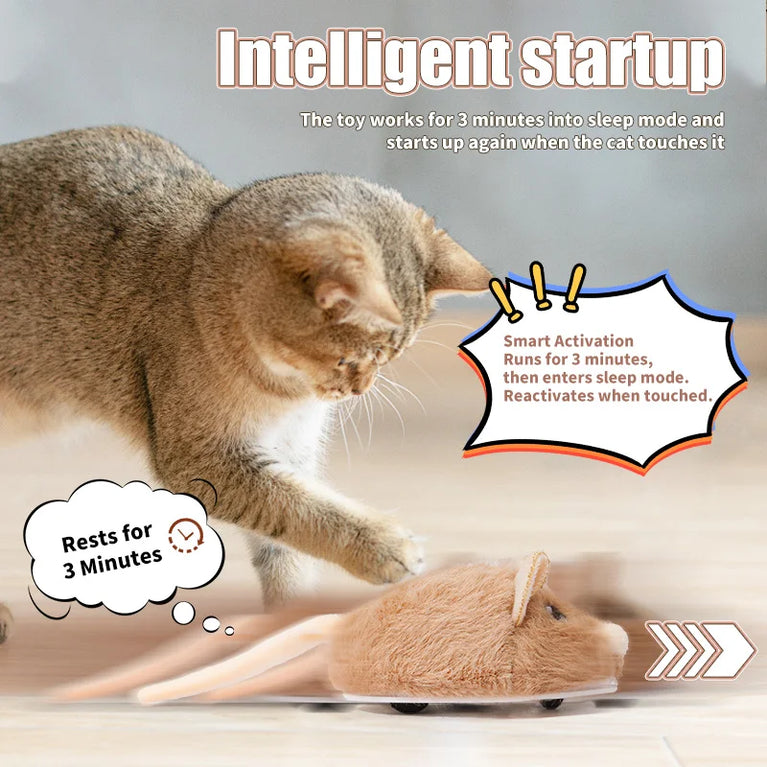 Electric Interactive Mouse Cat Toys Funny Plush Smart Movement Toy