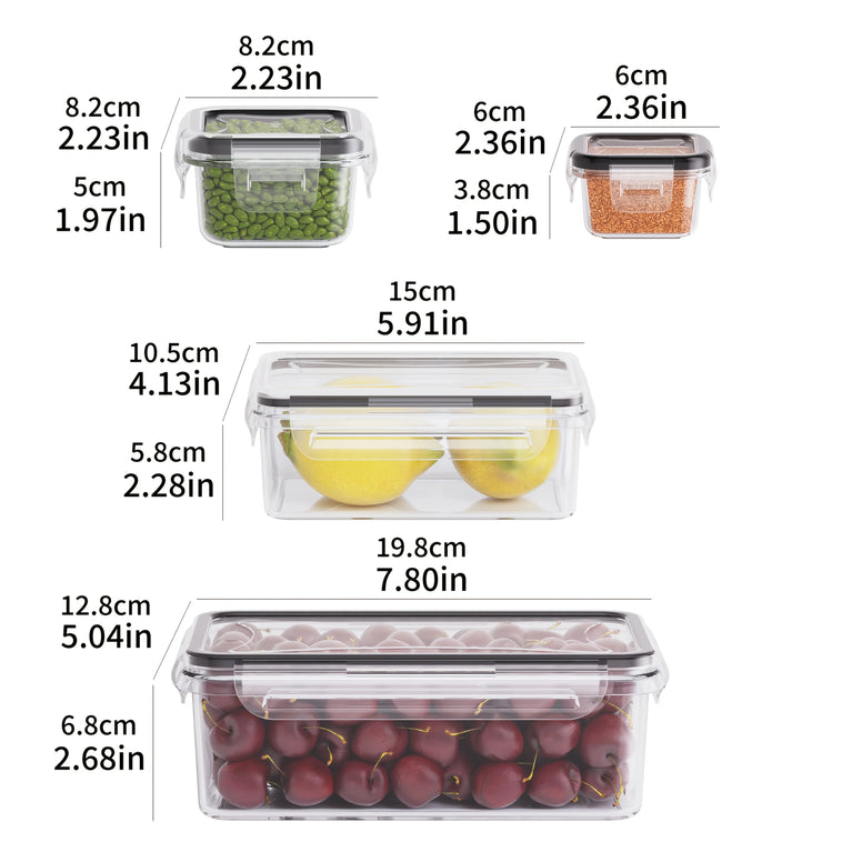 Clear Kitchen Food Storage Container Set Microwave Safe PP Lunch Box with Lid