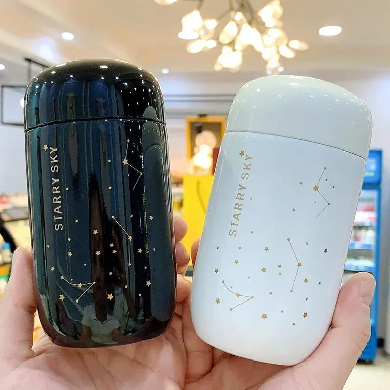 Starry Sky Mini Thermos Bottle 200ml Insulated Travel Mug Steel