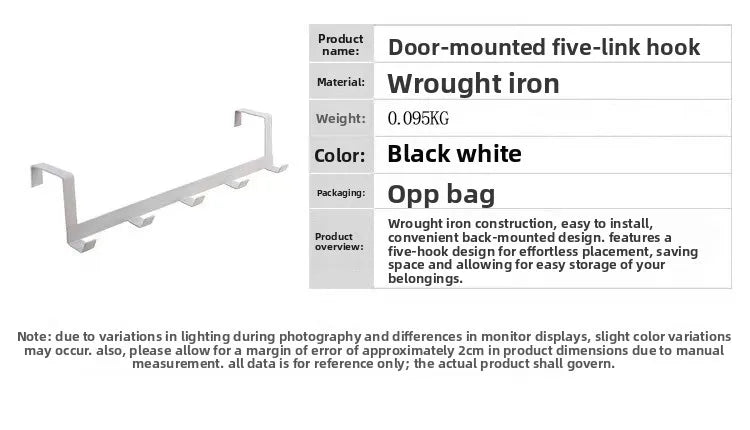 1/3pcs No Drill Over The Door Hooks Wrought Iron Hanger Rack Multipurpose Organizer for Hats Bags Clothes Bathroom Home Storage