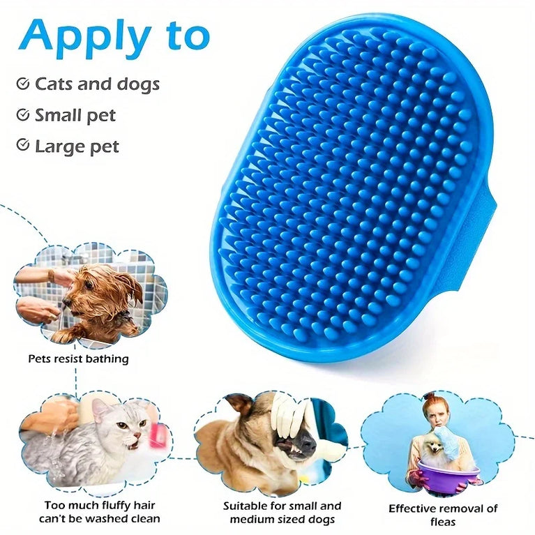 Dog Bath Brush Silicone Pet Massage Brush Grooming Comb Tool