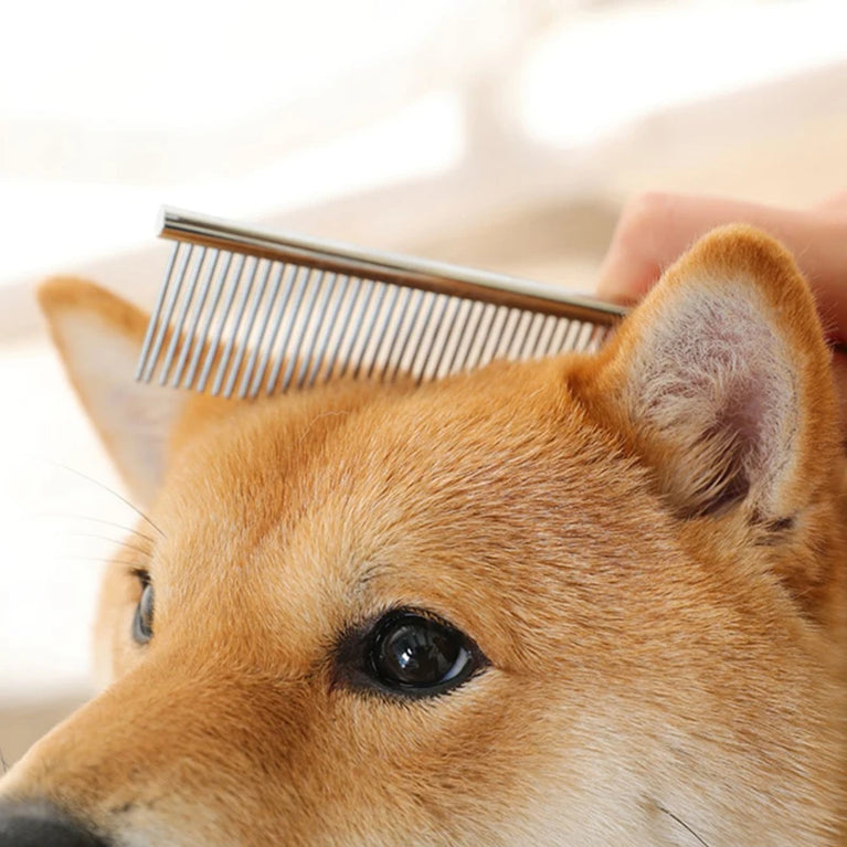 Stainless Steel Dog Comb Long Thick Hair Fur Removal Grooming Dematting Tool