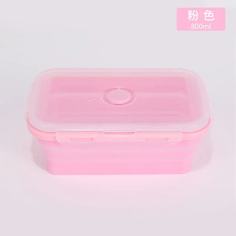 4PS Collapsible Silicone Food Storage Containers with Lids Vent Kitchen Meal Prep Set