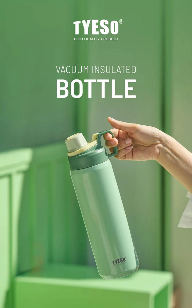600ml Insulated Stainless Steel Water Bottle with Straw Flask