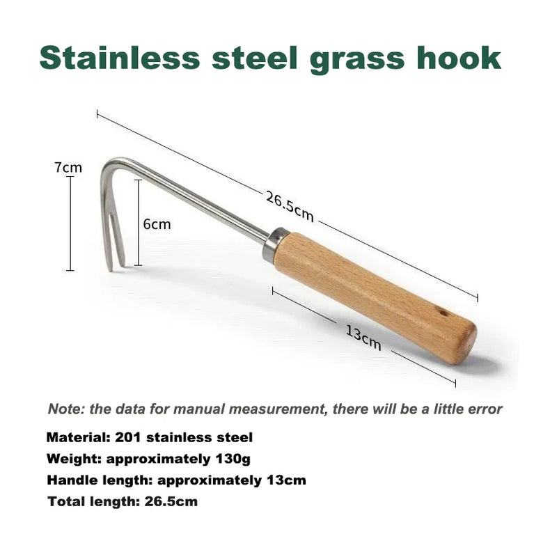 Stainless Steel Weeding Hook Garden Tool for Root Removal and Soil Work