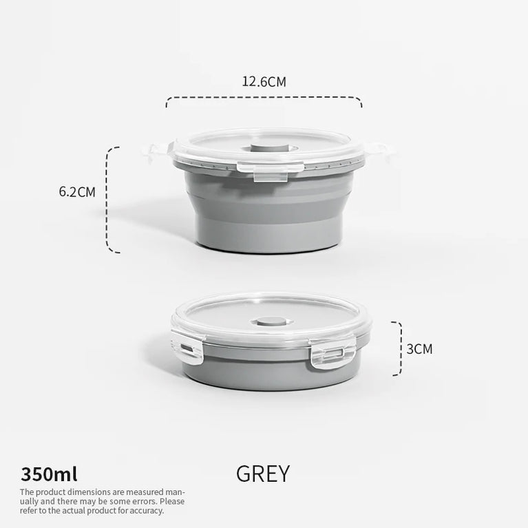 Collapsible Silicone Food Storage Containers with Lids Leakproof