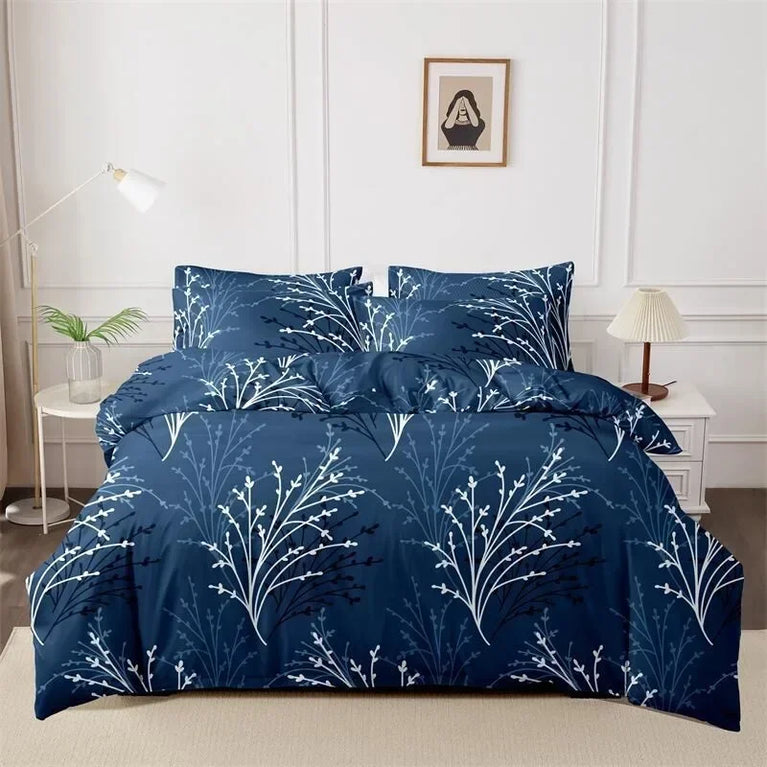 3-Piece Printed Brushed Duvet Cover Set | Soft & Breathable Bedding Collection