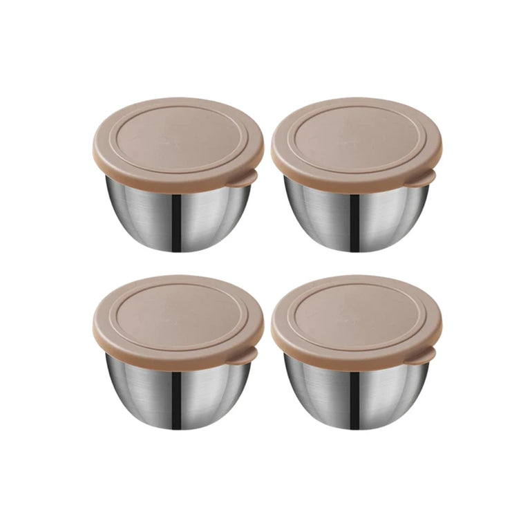 304 Stainless Steel Sauce Cup with Lid Reusable Dipping Container 75ML Portable Salad Dressing Jar Kitchen Tool