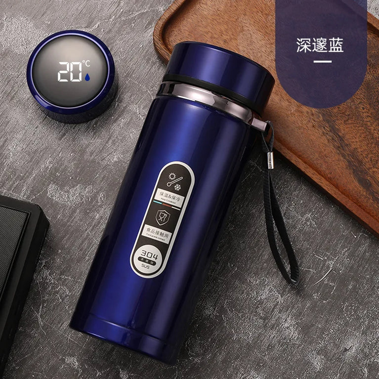 800–1000ml Smart Lid Stainless Steel Vacuum Insulated Water Thermos Mug