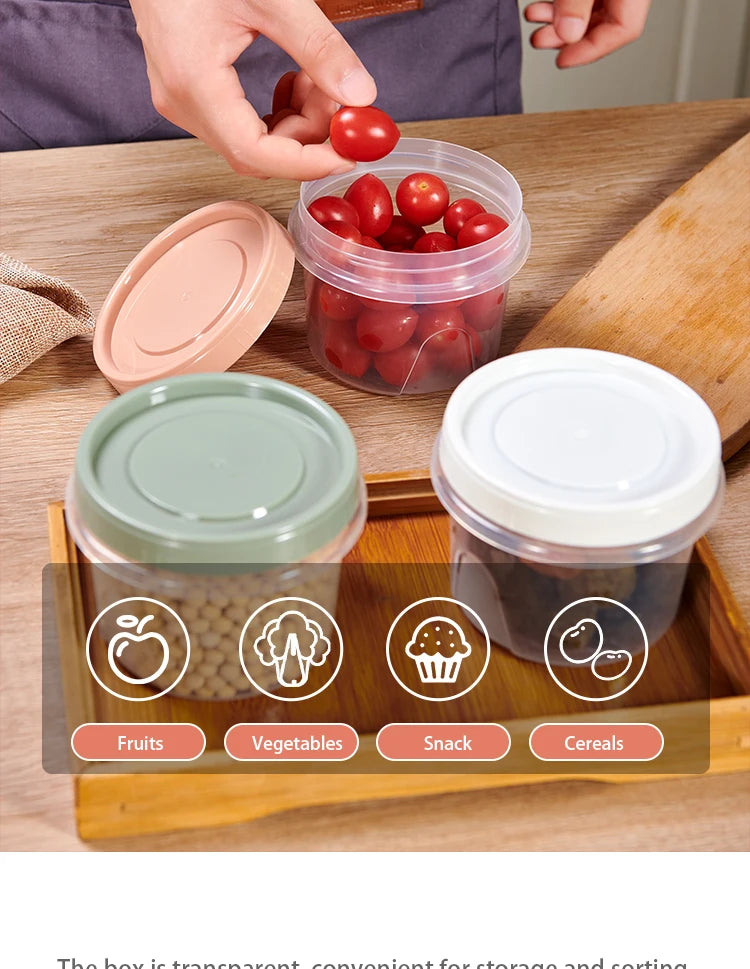 8 Pcs 500ml Food Storage Containers for Refrigerator Organization