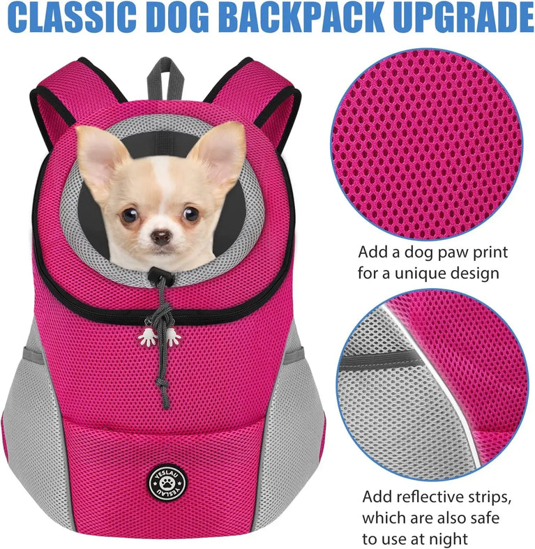 New Dog Pet Backpack Carrier Travel Bag Front Pack Breathable Adjustable Safety Outdoor
