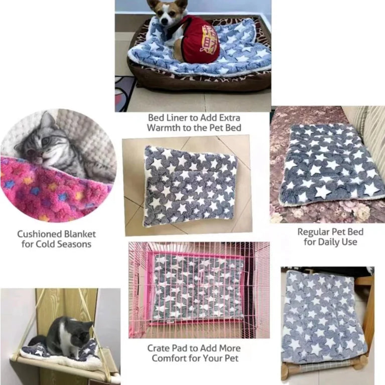 Flannel Pet Mat Dog Bed Cat Bed Thicken Sleeping Mat Cooling Heating Pad for Cats & Pets Comfort Rug
