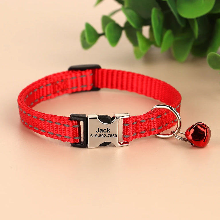 Cat Collar Free Personalized Kitten Collar Engraved Antilost Adjustabl