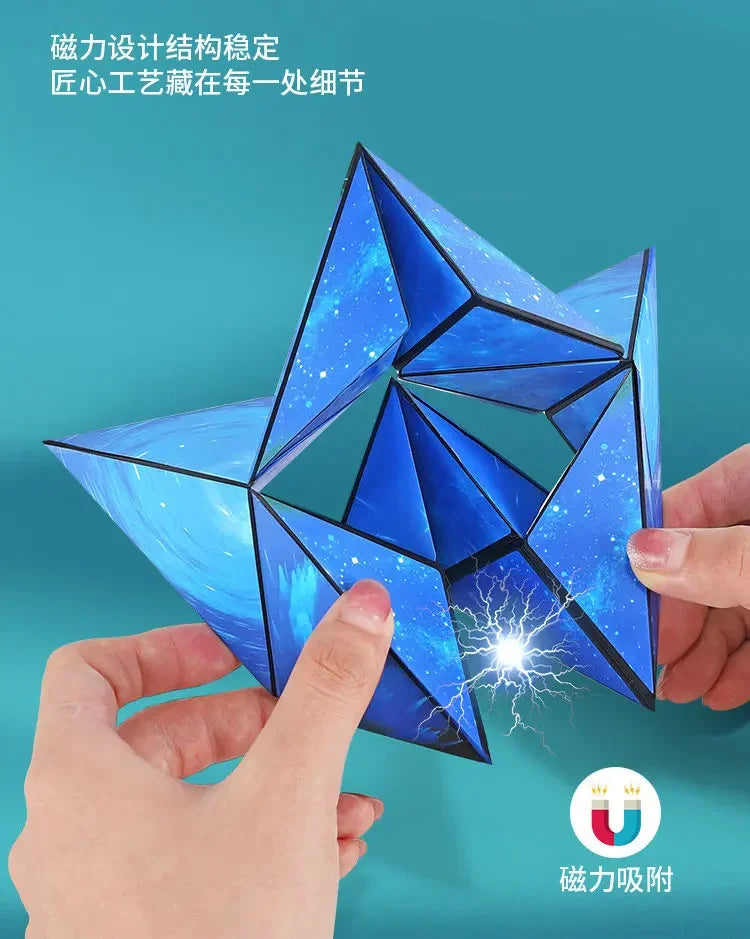 Changeable Magnetic Geometry Cube | 3D Anti-Stress Shape-Shifting Puzzle