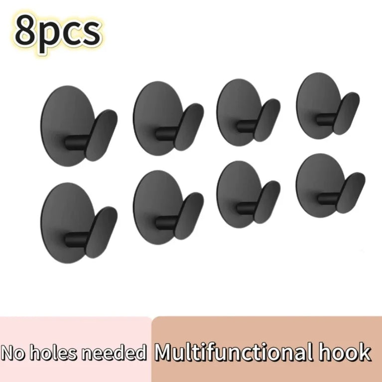Self-Adhesive Hooks Heavy Duty Plastic Wall Hooks Towel Clothes Rack Hangers Bathroom Kitchen Waterproof Hooks