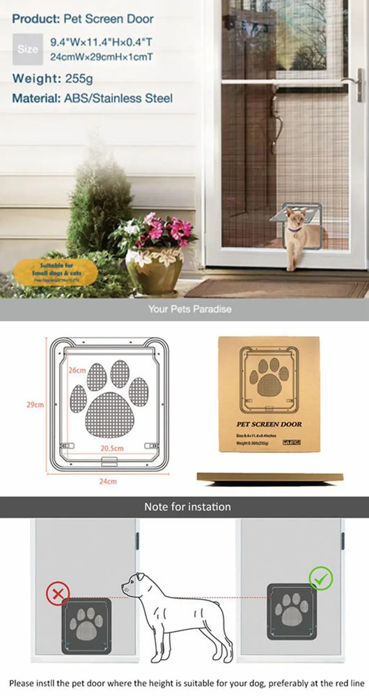 Lockable Magnetic Pet Screen Door | Easy Install Garden Gate