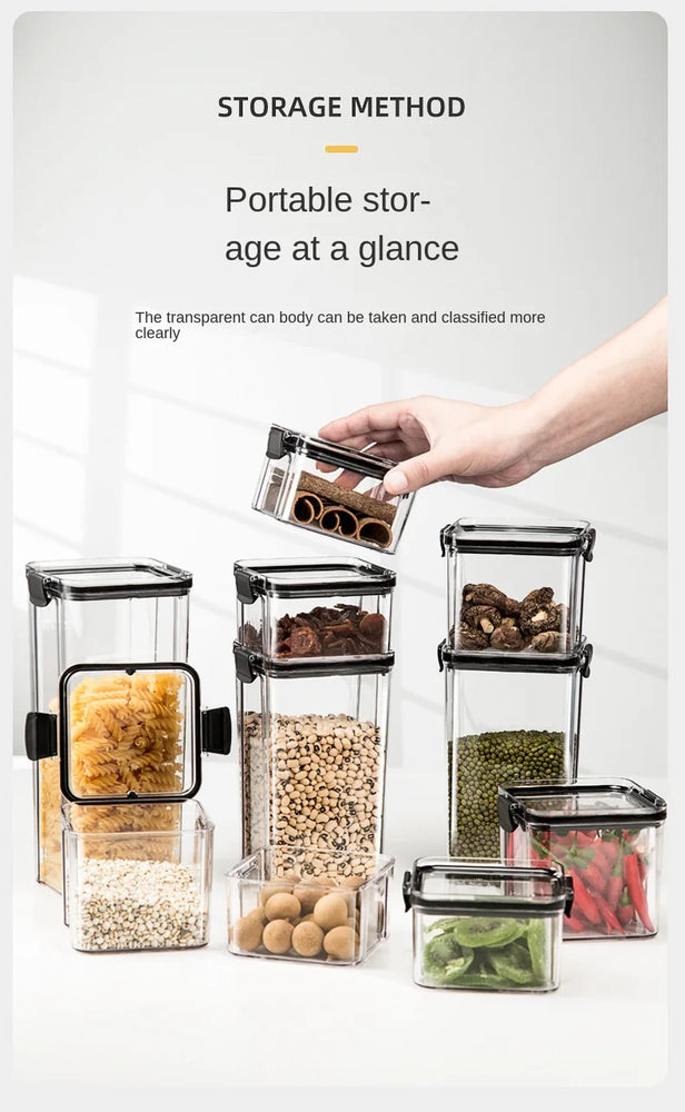 Plastic Food Containers with Lids Large Capacity Airtight Storage Jars