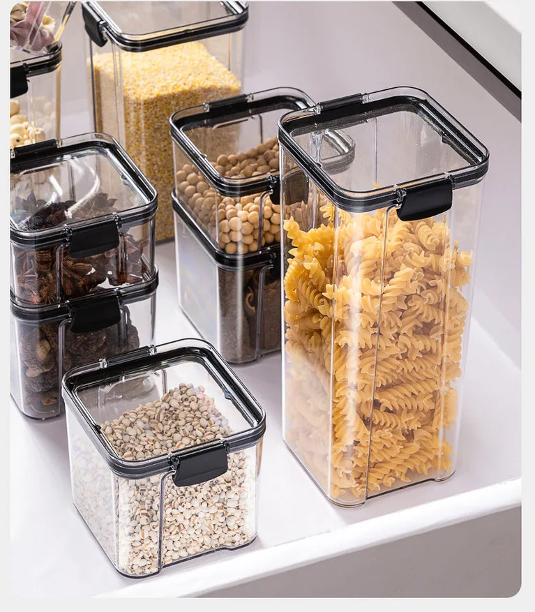 Plastic Food Containers with Lids Large Capacity Airtight Storage Jars