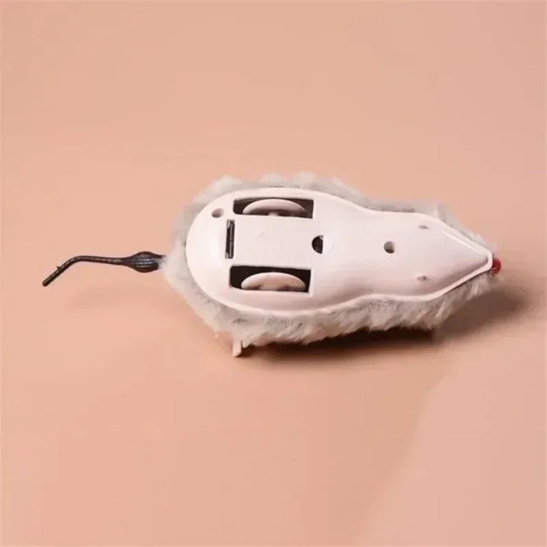 Lifelike Running Mouse Cat Toy Plush Interactive Fun Chase Play