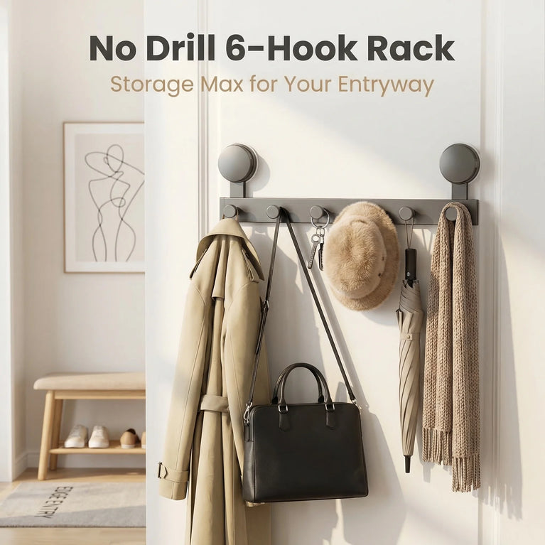Suction Cup No Drilling Wall Mounted Hooks Rack Kitchen Storage Row Hook Holder Bathroom Towel Robe Coat Hangers Adhesive Hooks