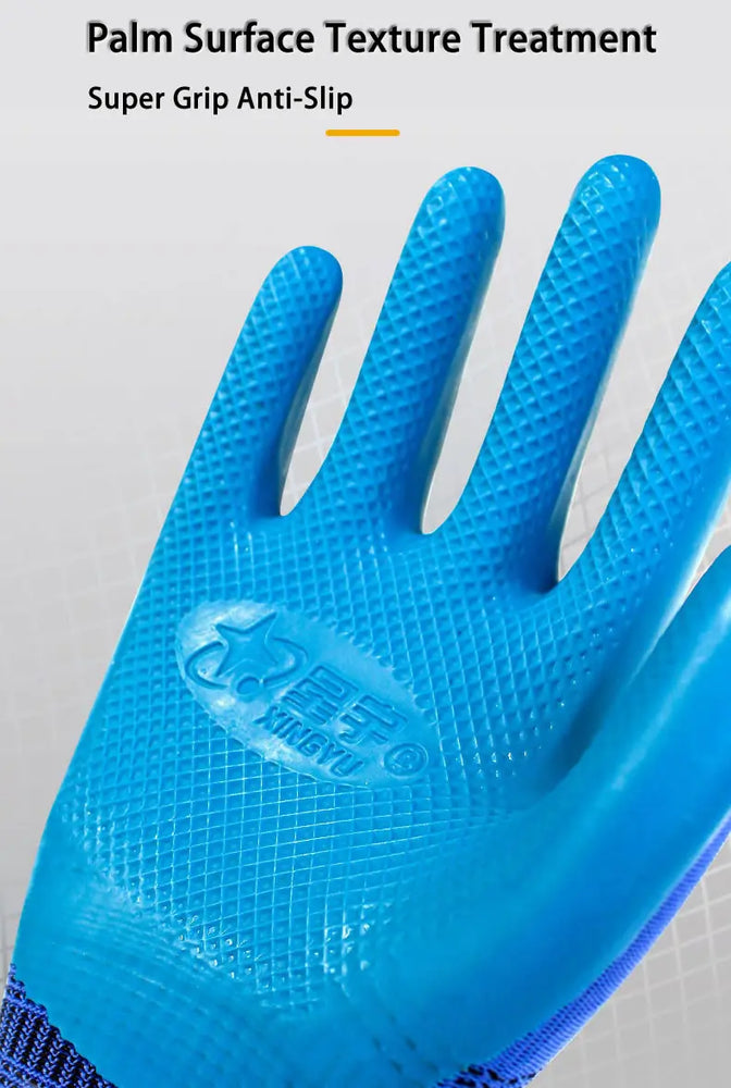 Super Grip Rubber Coated Waterproof Gardening Gloves Anti Slip Work