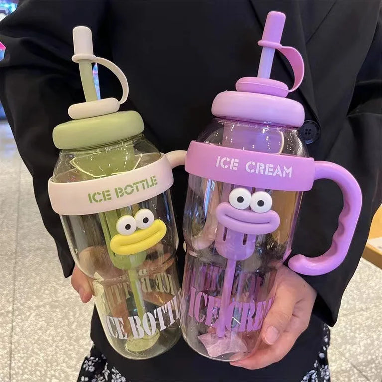 Cute Large Capacity Waterbottle With Straw Leak Proof Tumbler