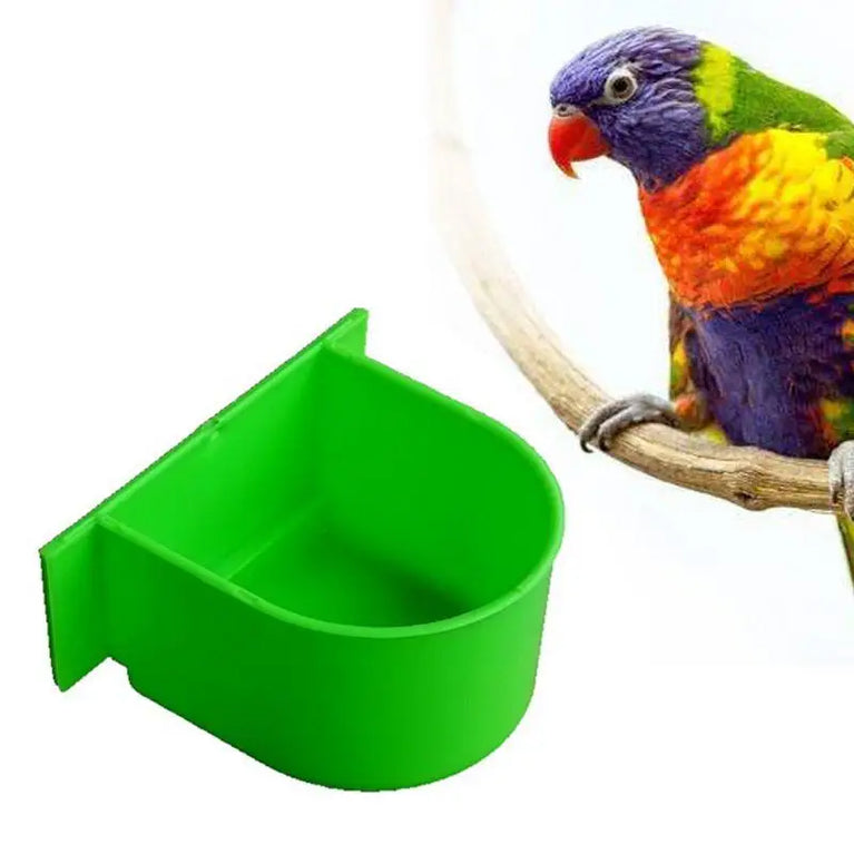 Plastic Bird Cage Feeding Trough | Splash-Proof Food & Water Cup