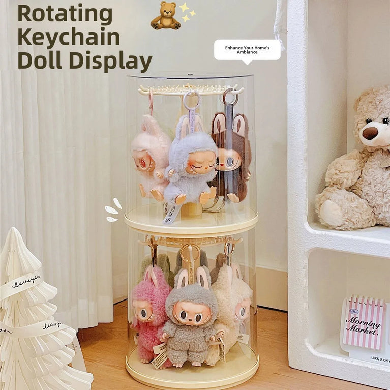 Modern Minimalist Rotating Display Case | Large Capacity Toy & Jewelry Organizer