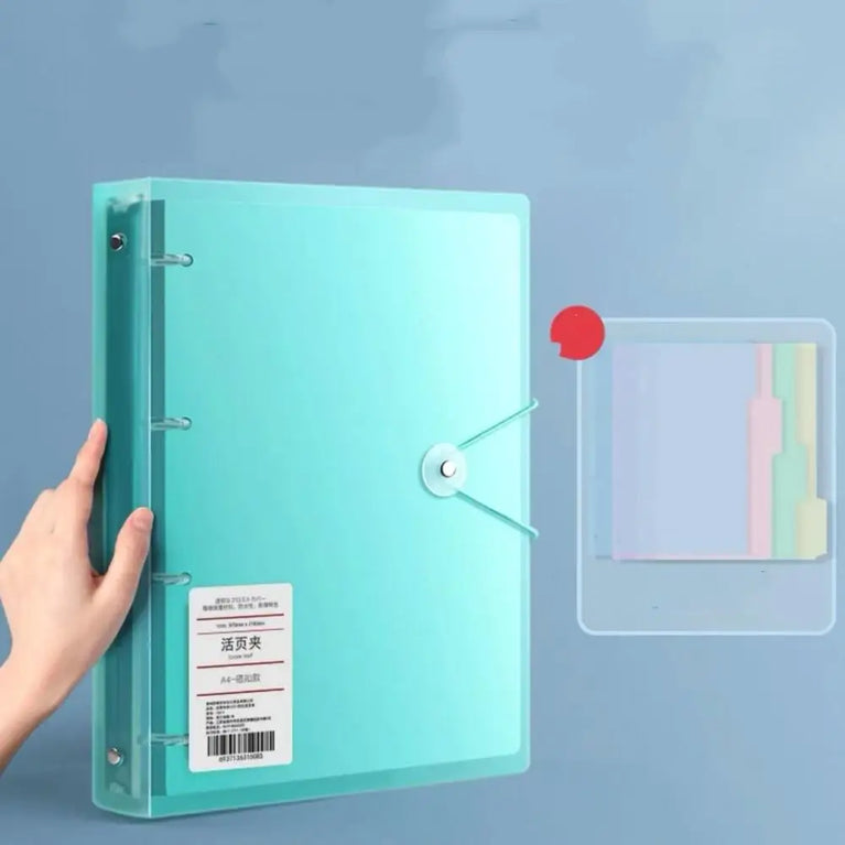 A4 Loose-Leaf Plastic Document Bag | 11-Hole Binder Compatible Envelopes