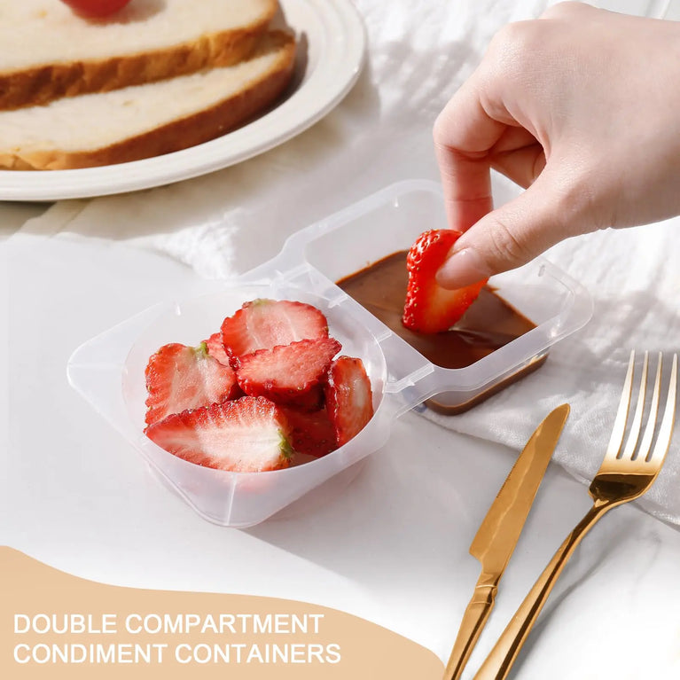 Snack Box Container with Lid Leakproof Reusable Snack Compartment Box