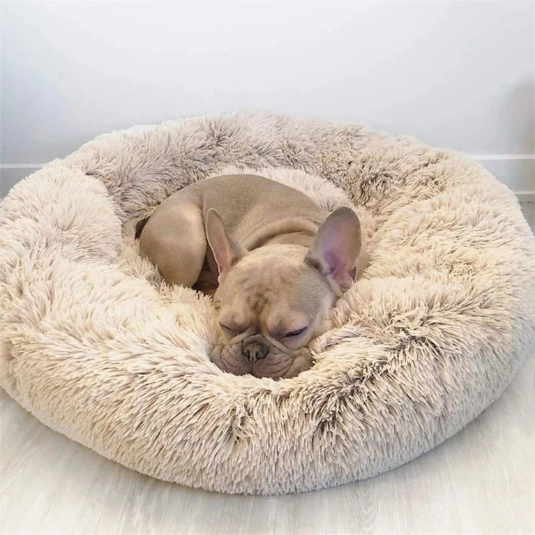 Round Plush Environment Friendly Dog Bed 40-90cm Soft Warm Pet Sleeping Nest