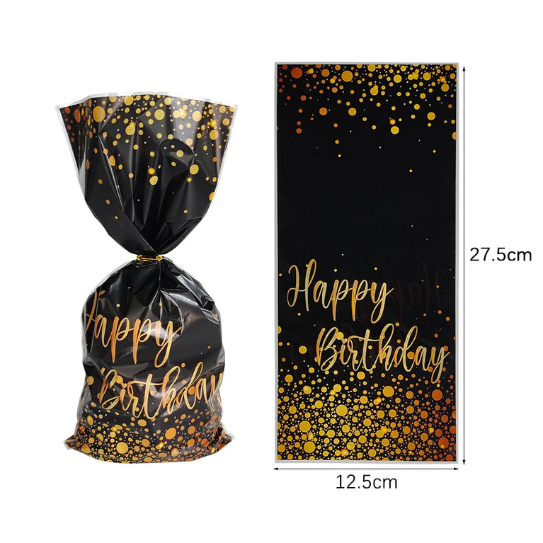 Black Gold Birthday Disposable Tableware Set Party Wedding Decoration Kit