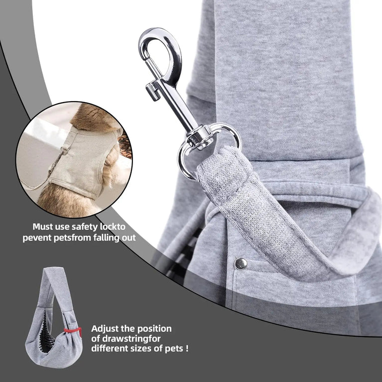 Dog Carrier Sling Hand Free Travel Puppy Sling Carrier Bag Safety Harness