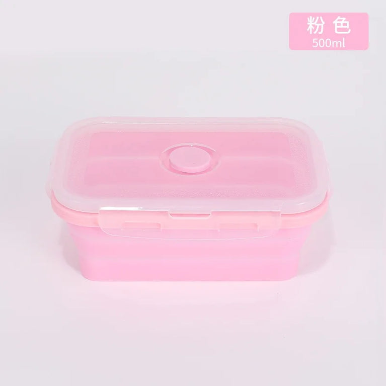 4PS Collapsible Silicone Food Storage Containers with Lids Vent Kitchen Meal Prep Set