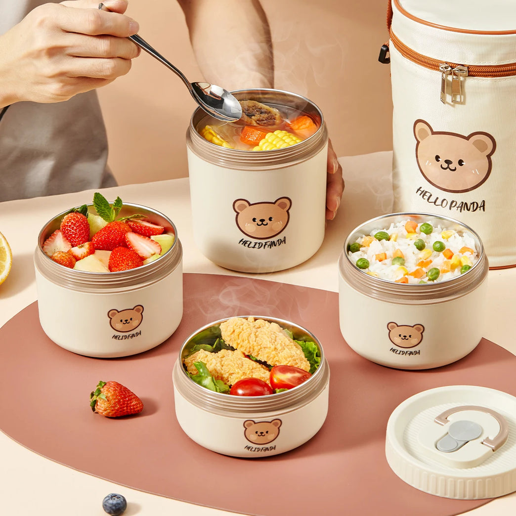 304 Stainless Steel Thermal Bento Lunch Box Leakproof Insulated Food Container