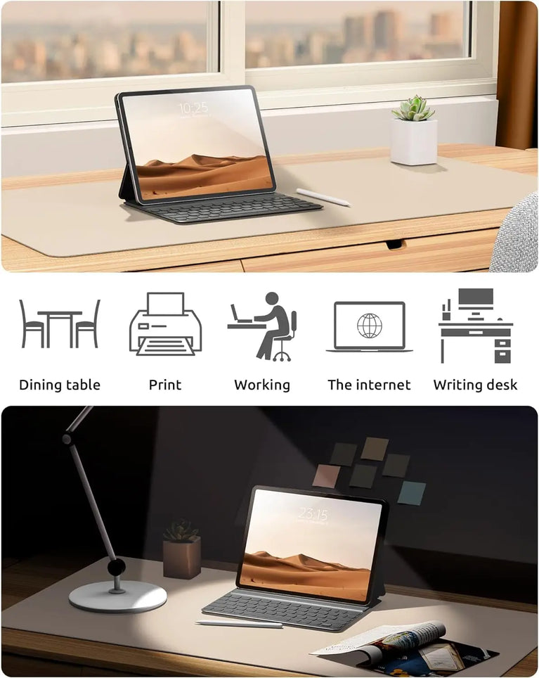 Professional Leather Desk Pad | Large Non-Slip Mouse Pad & Desk Protector