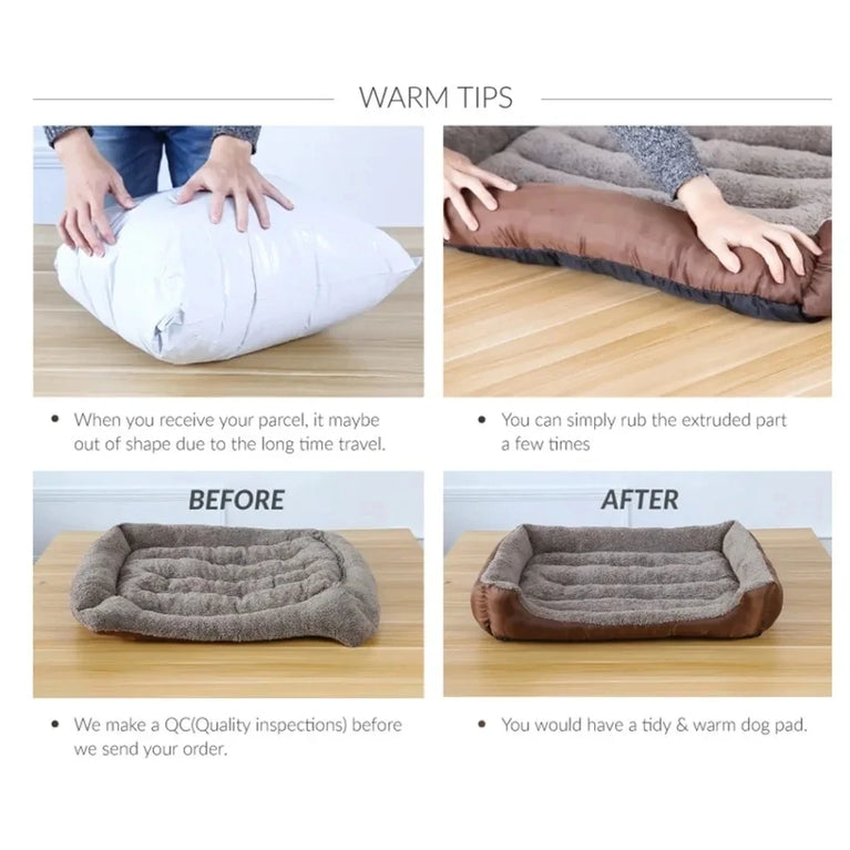 Soft Square Waterproof Large Dog Sofa Winter Warm Elastic Cushion Bed