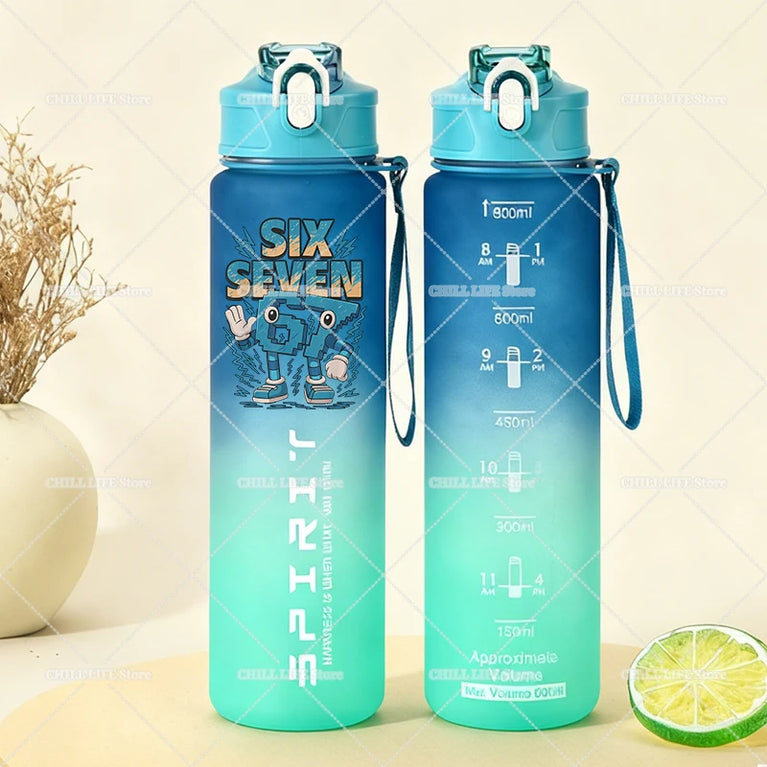 800ML Anime Frosted Sports Waterbottle Gym Outdoor Fitness Drinking Cup