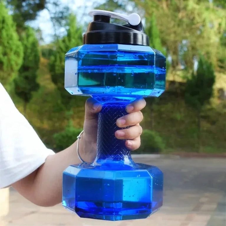 1500ML Dumbbell Shaped Gym Waterbottle Portable Fitness Drinking Bottle