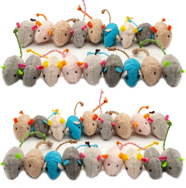3PCS Rattle Cat Mouse Plush Catnip Filled Interactive Cat Toys Set for Indoor Play