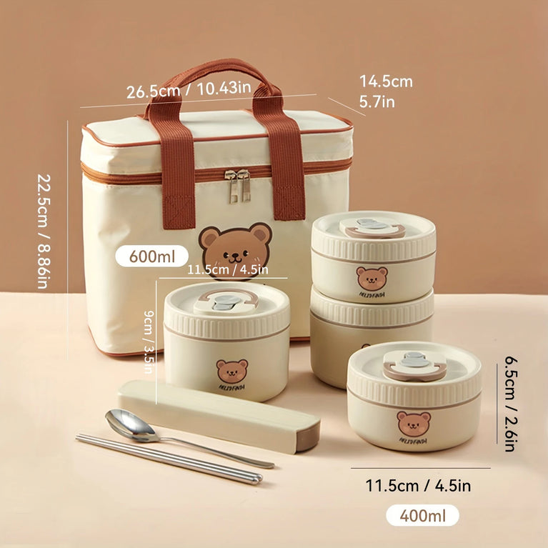 304 Stainless Steel Thermal Bento Lunch Box Leakproof Insulated Food Container
