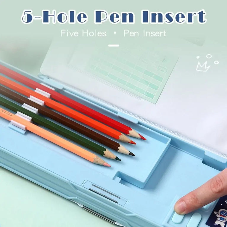 Multifunctional Pencil Case | Integrated Calculator & Sharpener Stationery Box