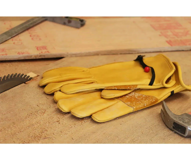 Cowhide Leather Gardening Gloves Reinforced Palm Tough Work Use