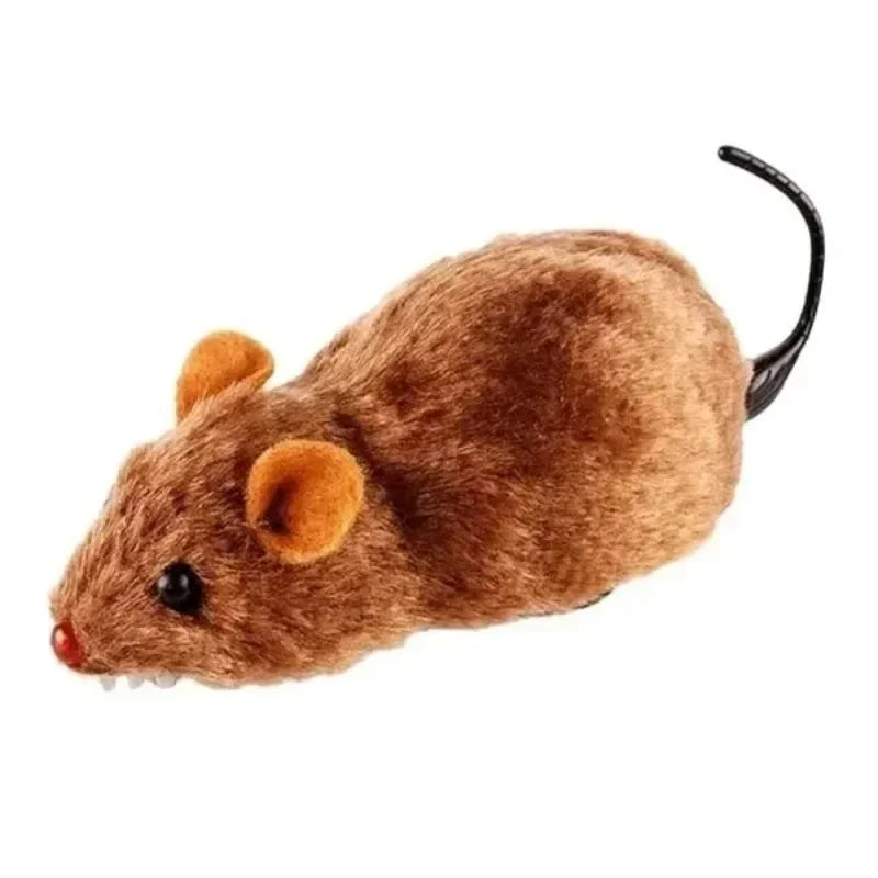Lifelike Running Mouse Cat Toy Plush Interactive Fun Chase Play