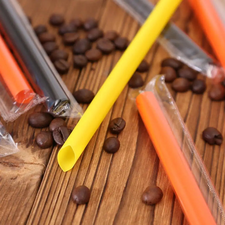 50PCS Jumbo Colored Bubble Tea Straws 19cm Disposable Use