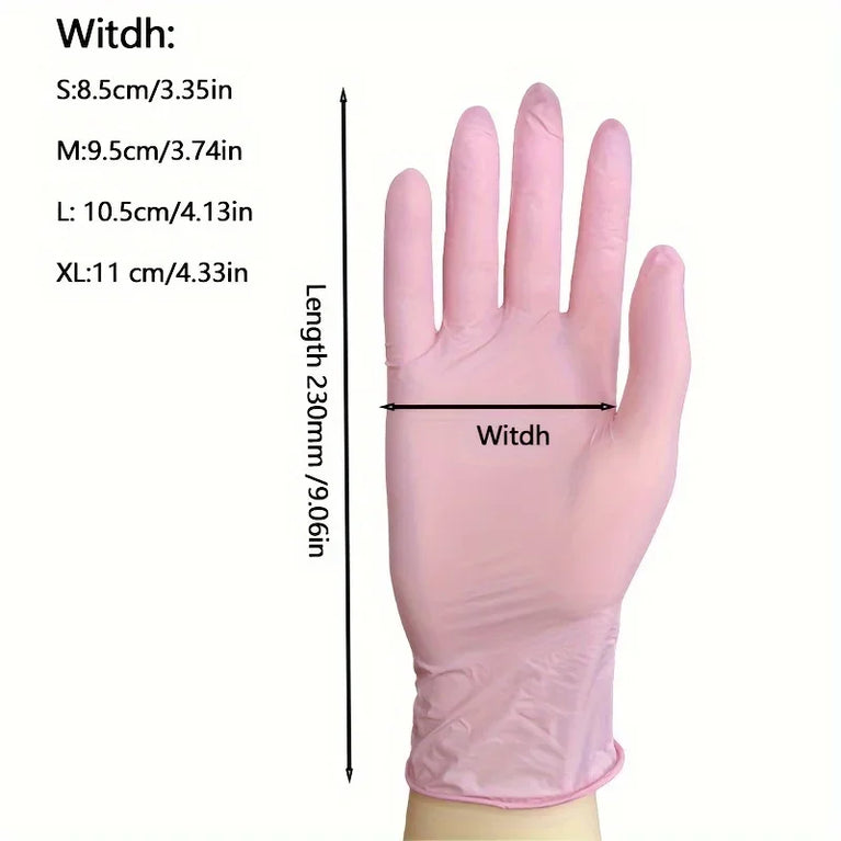 Disposable Black Nitrile Gloves Latex Free Waterproof Kitchen Gloves 100PCS